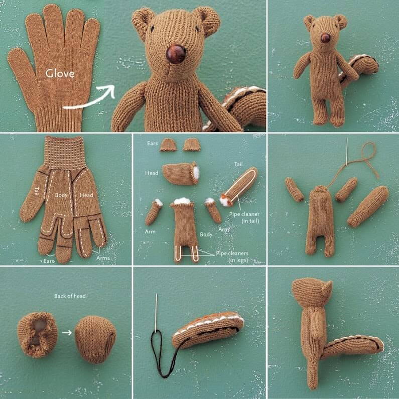 Recycled Glove How-to: Make a Chipmunk Softie