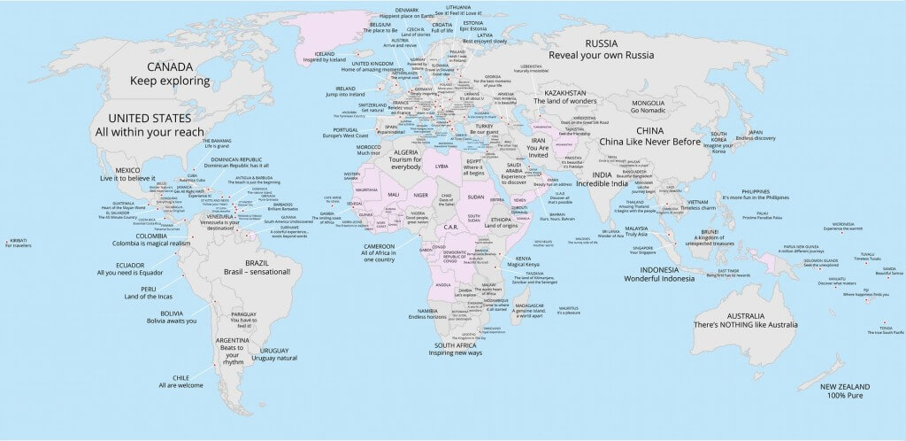 The World’s Tourism Slogans Mapped