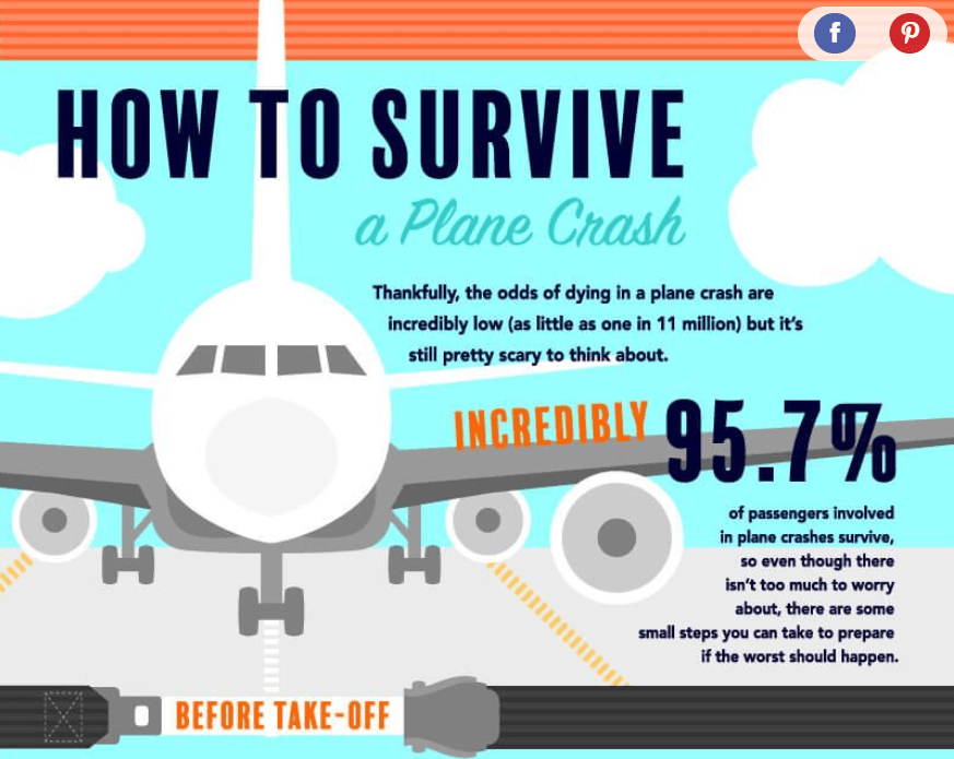 how to survive plane crash infographic